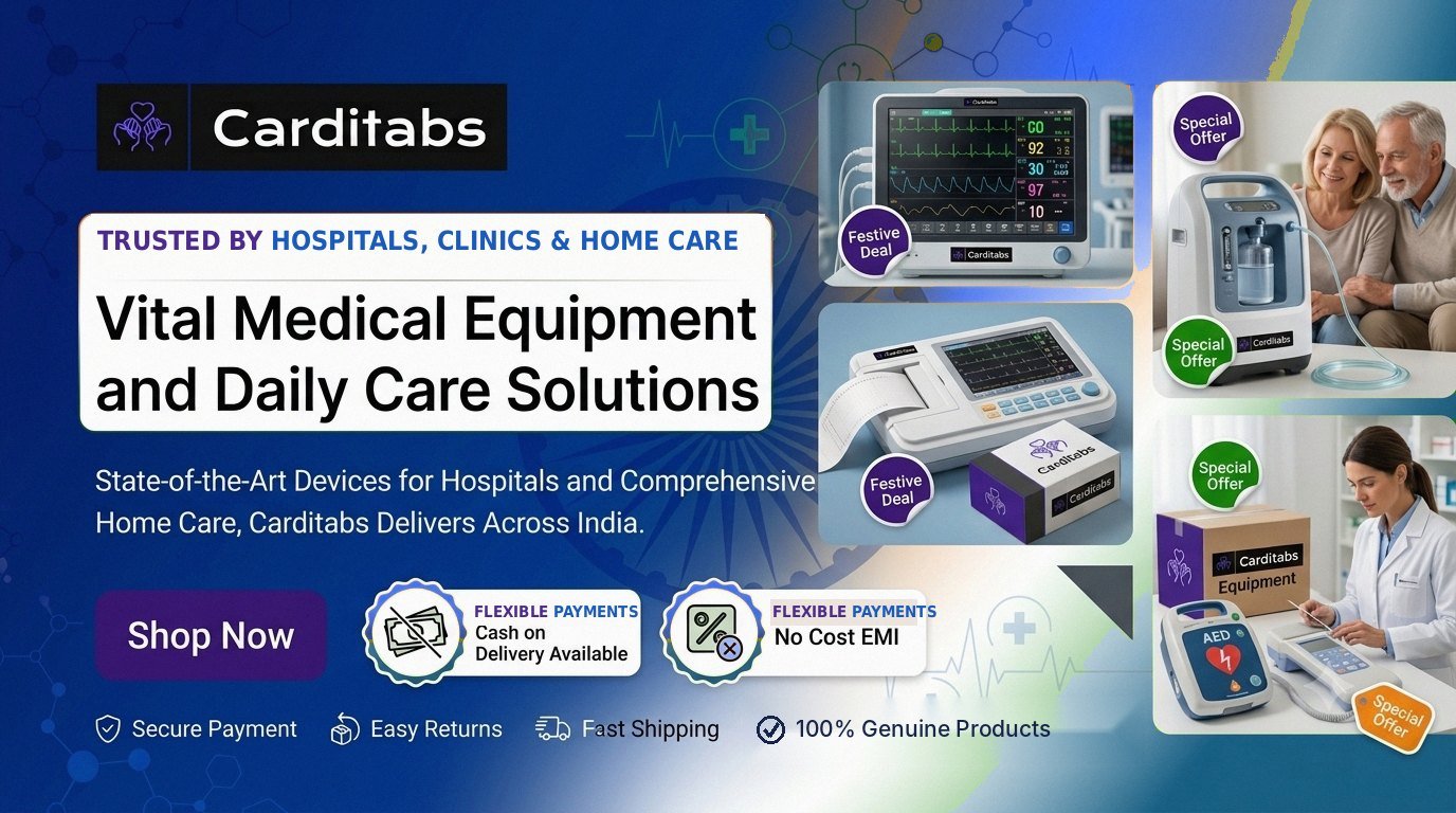 Carditabs medical equipment - patient monitor, ecg machine, oxygen concentrator and aed